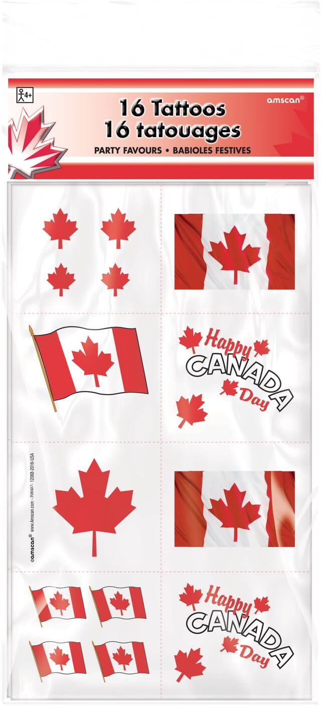 Canada Day Tattoos, 1 Sheet Front_Flat