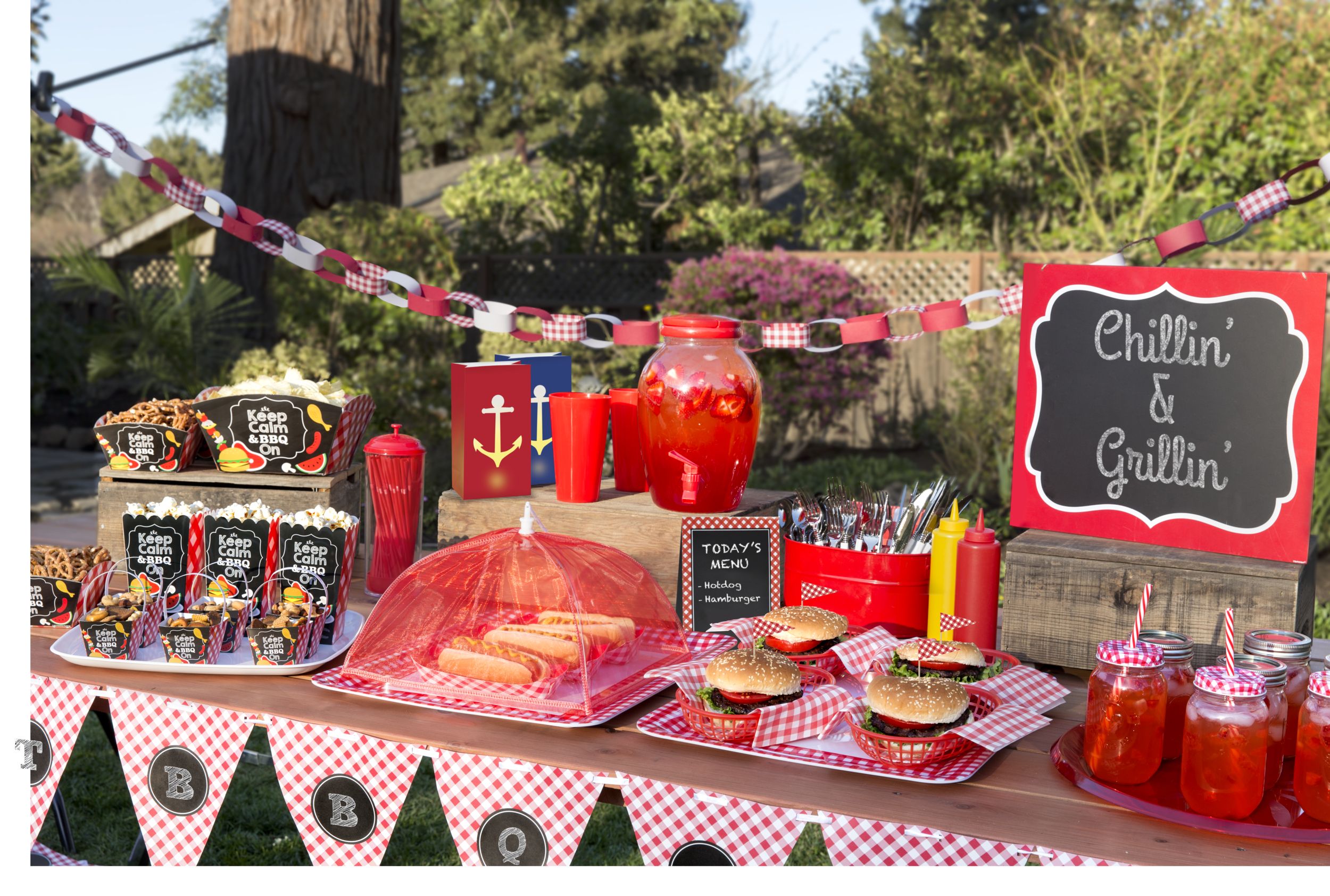 Picnic Party Red Gingham Dessert Plates, 40-pk Composite_or_Mixed