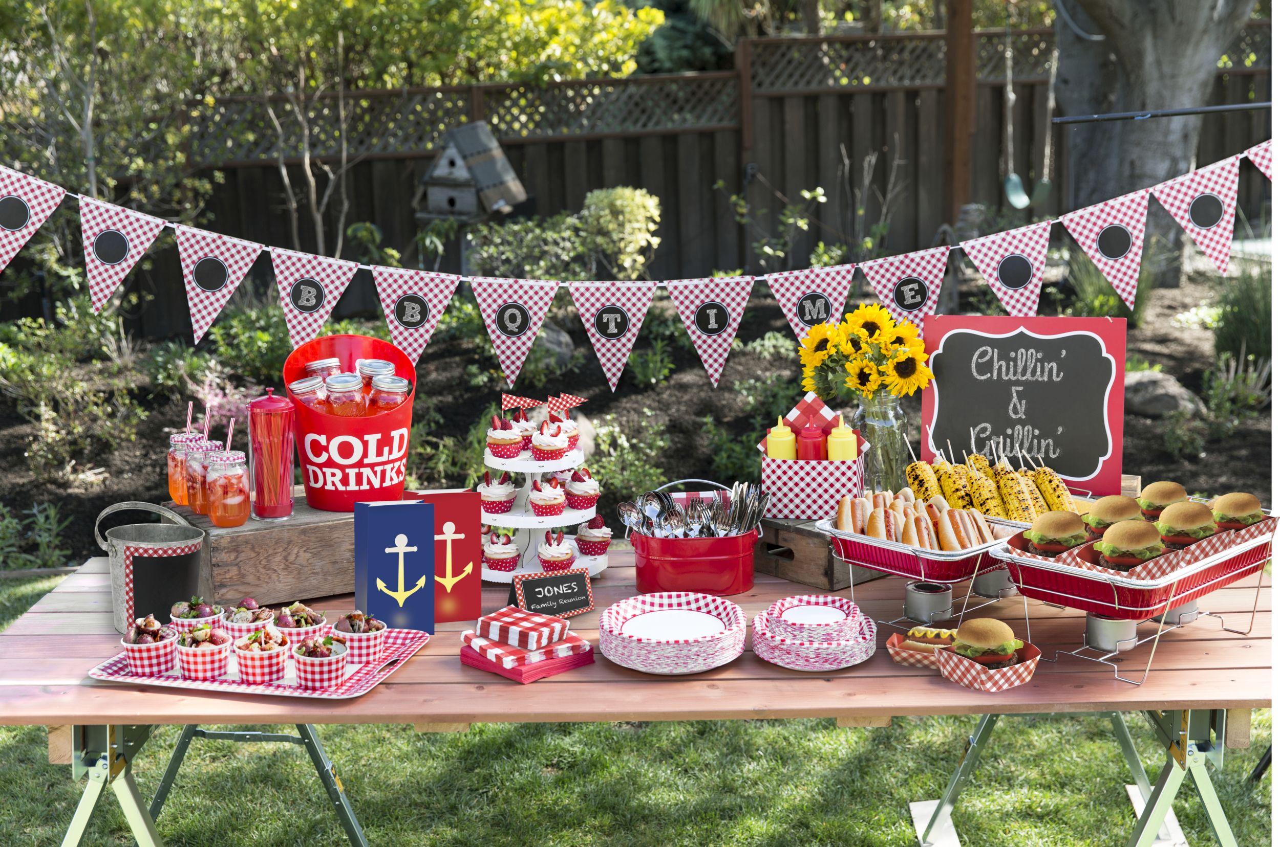 Picnic Party Red Gingham Dessert Plates, 40-pk Composite_or_Mixed