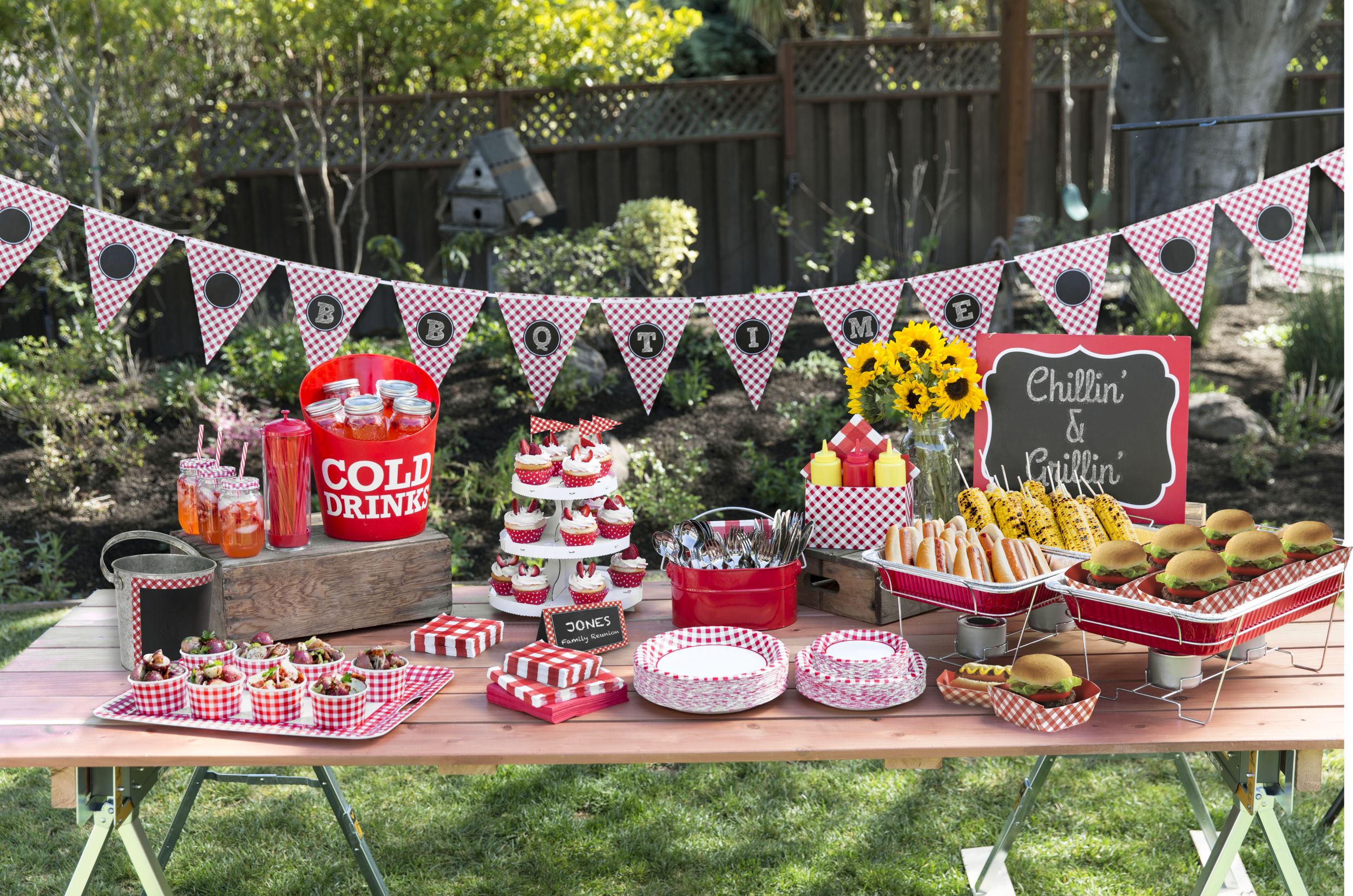 Picnic Party Red Gingham Dessert Plates, 40-pk Composite_or_Mixed