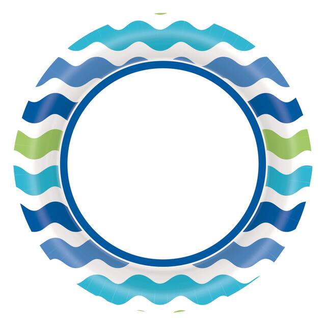 Cool Wavy Stripes Dessert Plates, 40-pk Overhead_Flat