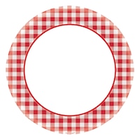 Assiettes à déjeuner guingan rouge Pique-nique festif, paq. 40 Front_Flat