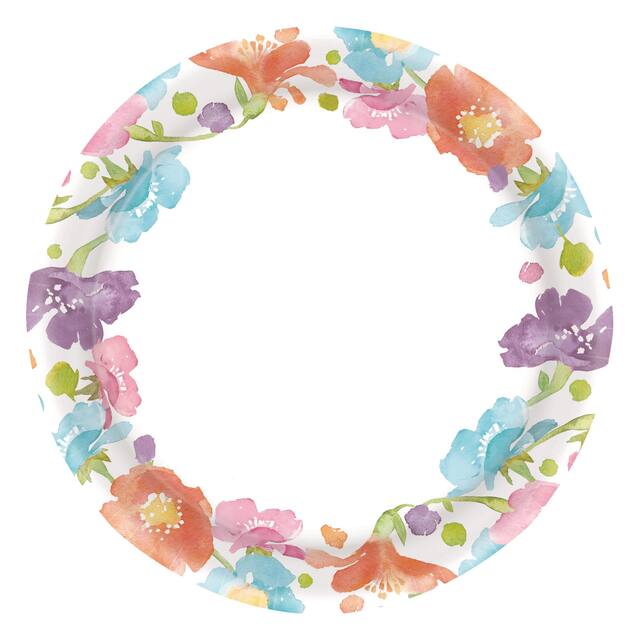 Assiettes à dessert à motif floral Spring Has Sprung, paq. 40 Front_Flat