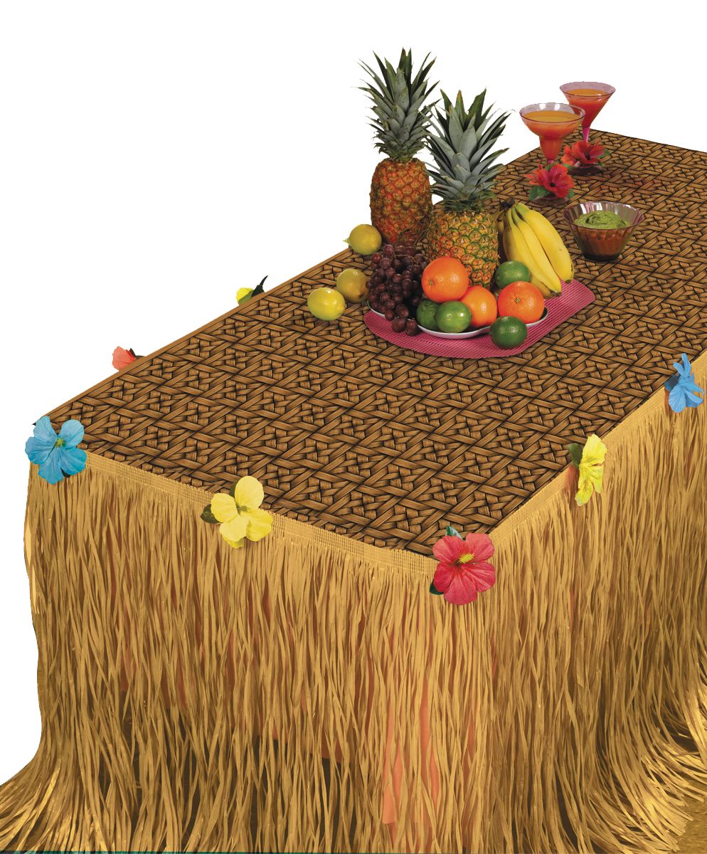 Luau Table Cover & Skirt Overhead_Plunge