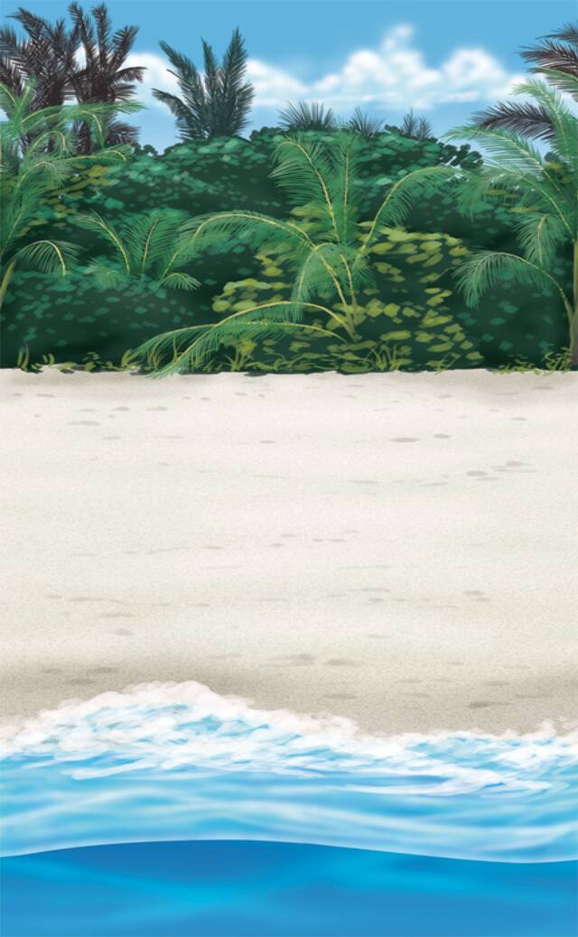 Plastic Scene Setter Room Roll Background Decoration, Blue/Green, Beach, 4-ft, for Summer Party Front_Flat