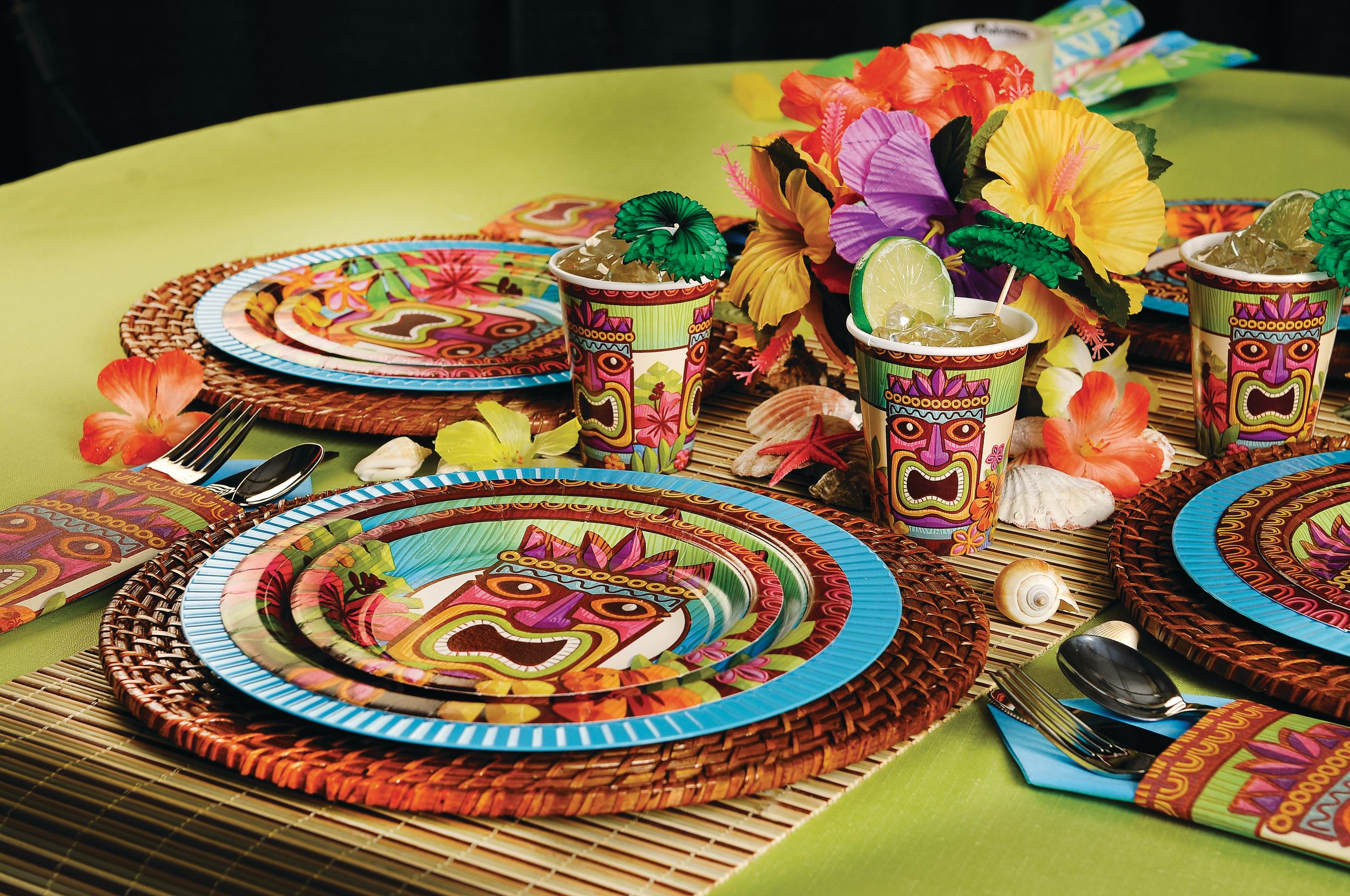 Tropical Tiki Lunch Plates, 60-pk Composite_or_Mixed