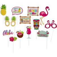 Glitter Tropical Photo Booth Props, 13-pk Front_Flat