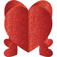 Centres de table coeur scintillant, paq. 3 Front_Elevated