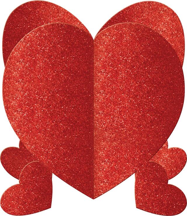 Centres de table coeur scintillant, paq. 3 Front_Elevated