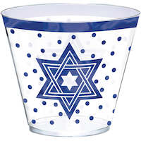 Passover Plastic Cups, Blue/Clear, 30-pk Front_Elevated