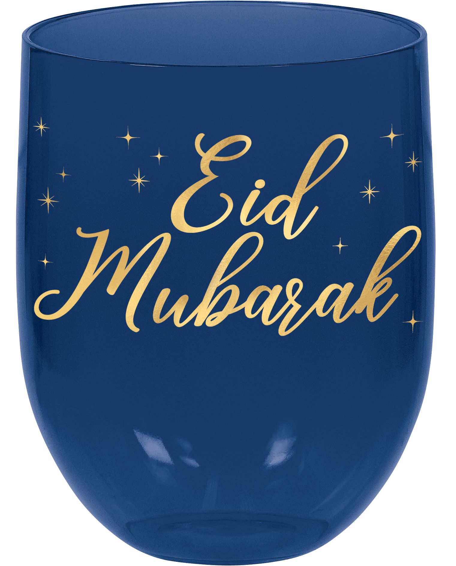 Gobelets sans pied en plastique Eid et Ramadan, bleu marine/violet, paq. 4 Front_Elevated