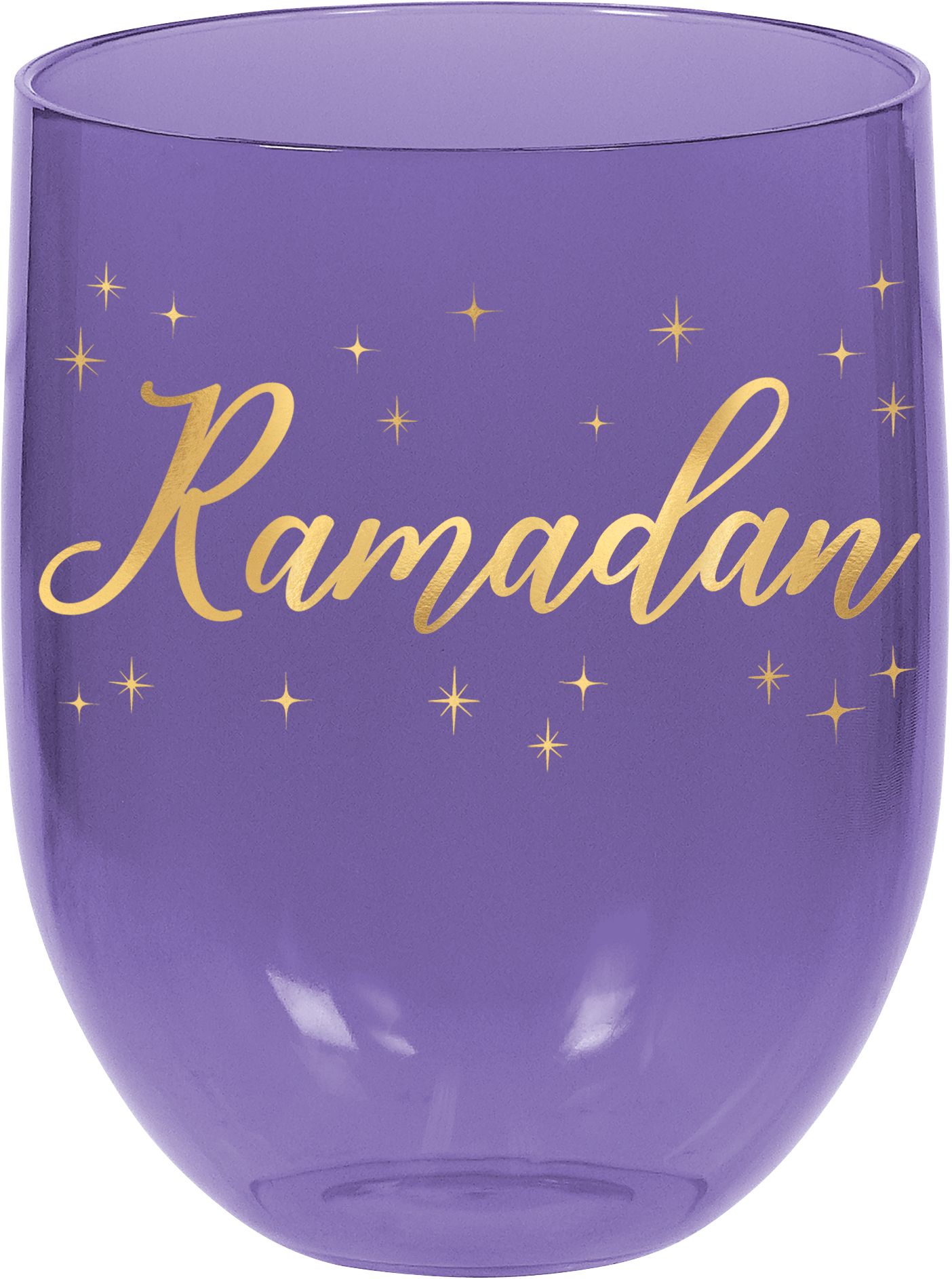 Gobelets sans pied en plastique Eid et Ramadan, bleu marine/violet, paq. 4 Front_Elevated