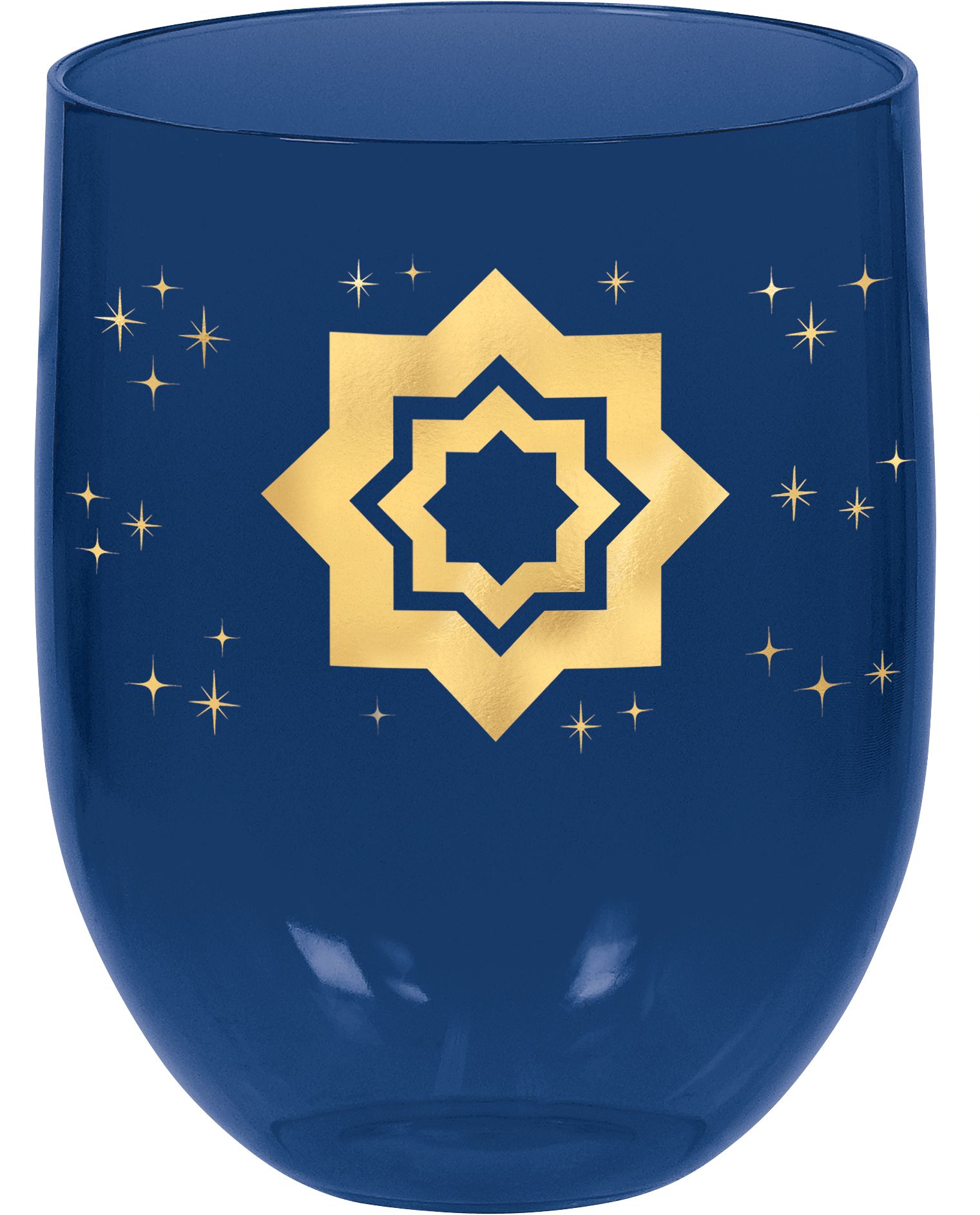 Gobelets sans pied en plastique Eid et Ramadan, bleu marine/violet, paq. 4 Front_Elevated