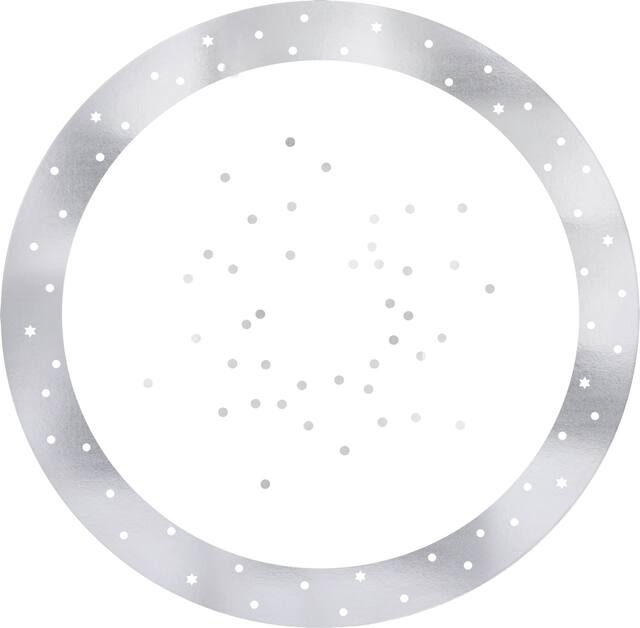 Assiettes à dessert en plastique de qualité supérieure Joyeuse fête de Pessa'h, bleu et blanc, paq. 20 Overhead_Flat