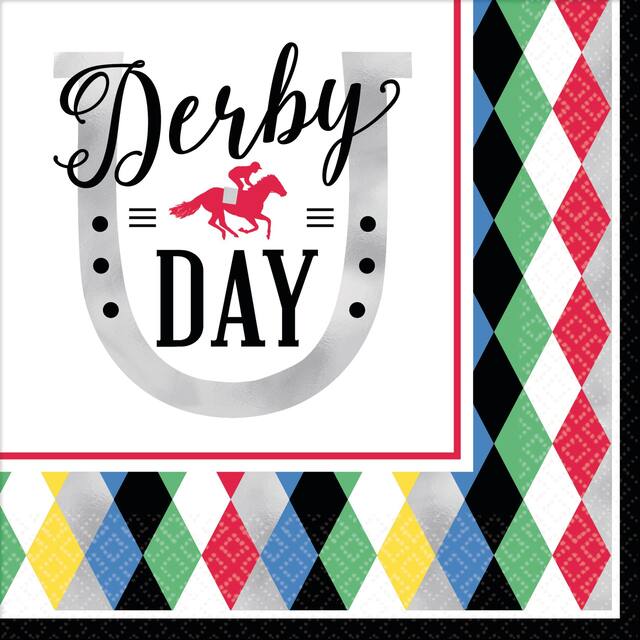 Harlequin Derby Day Lunch Napkins, 16-pk Front_Flat