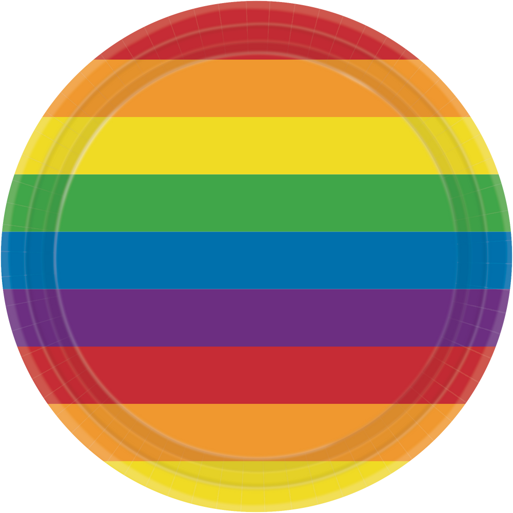 Assiettes à rayures arc-en-ciel, paq. 8 | Party City