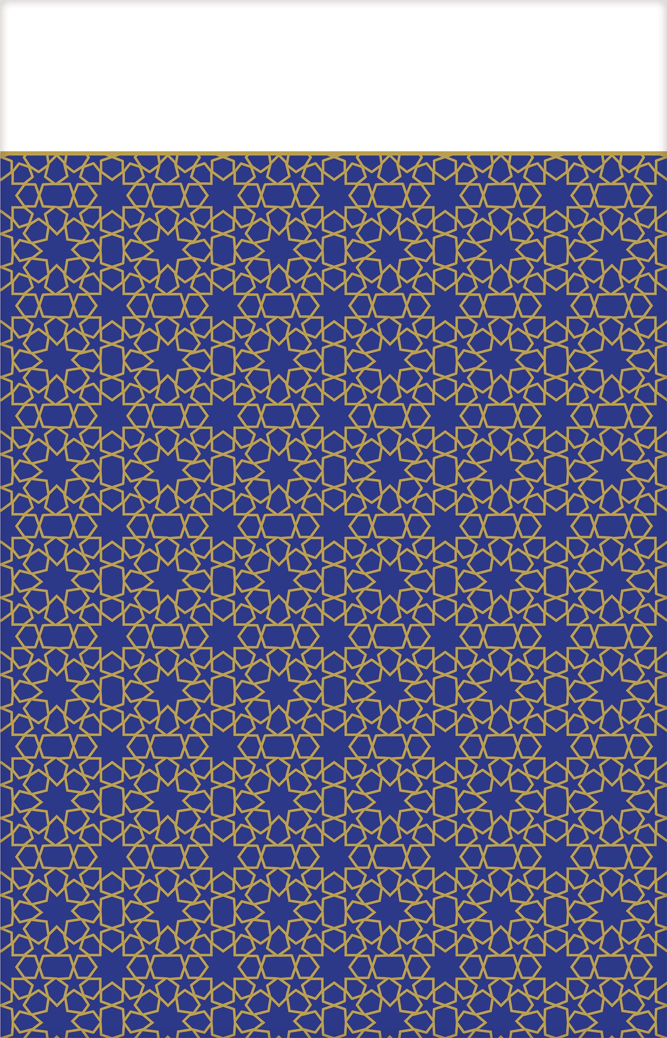 Rectangle Plastic Reusable Table Cover, Navy/White, 54x96-in, for Religious Party/Eid Mubarak/Ramadan Front_Flat