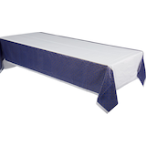 Amscan Rectangle Plastic Reusable Table Cover, Navy/White, 54x96-in Front_Angled_Left