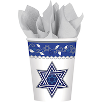 Joyous Holiday Passover Cups, Blue/White, 8-pk Front_Flat