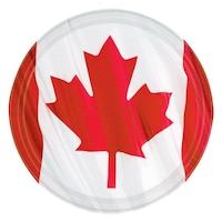 Assiettes à déjeuner Drapeau du Canada flottant au vent Front_Flat