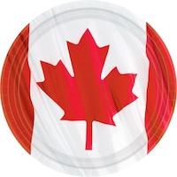 Waving Canadian Flag Dinner Plates Overhead_Flat