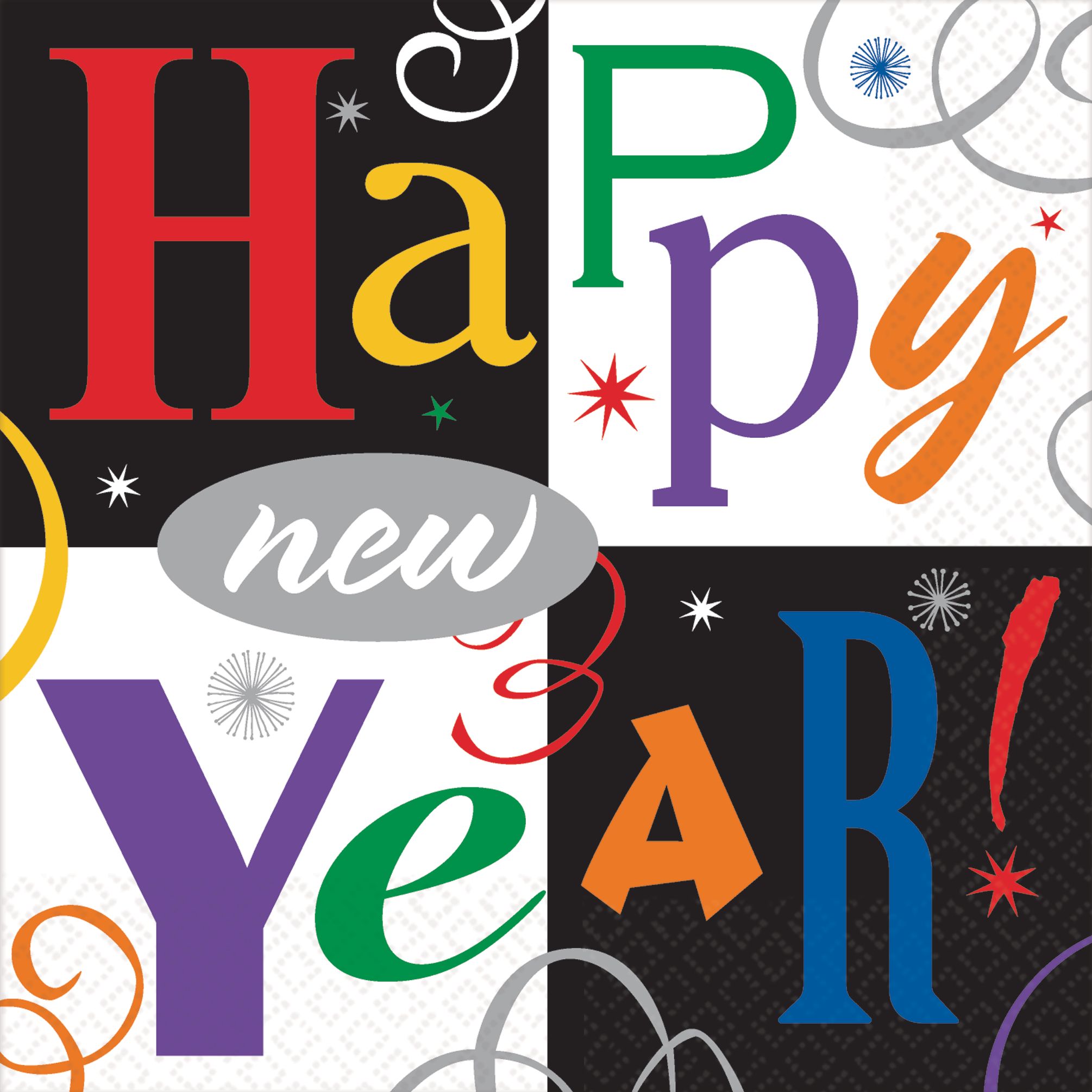 Festive Jewel Tone New Years Napkins, 16-pk Front_Flat