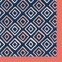 Serviettes à boisson diamant corail éclatant, paq. 16 Overhead_Flat