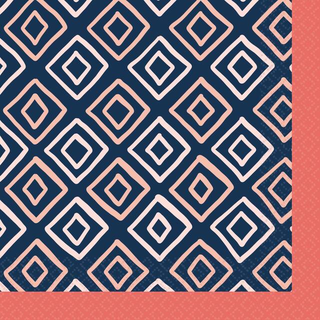 Serviettes à boisson diamant corail éclatant, paq. 16 Overhead_Flat