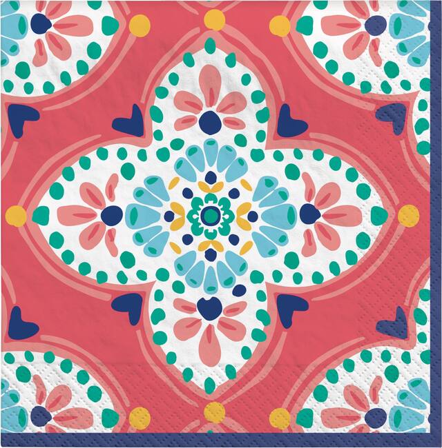 Serviettes de table à 2 épaisseurs ambiance bohémienne, paq. 16 CloseUp