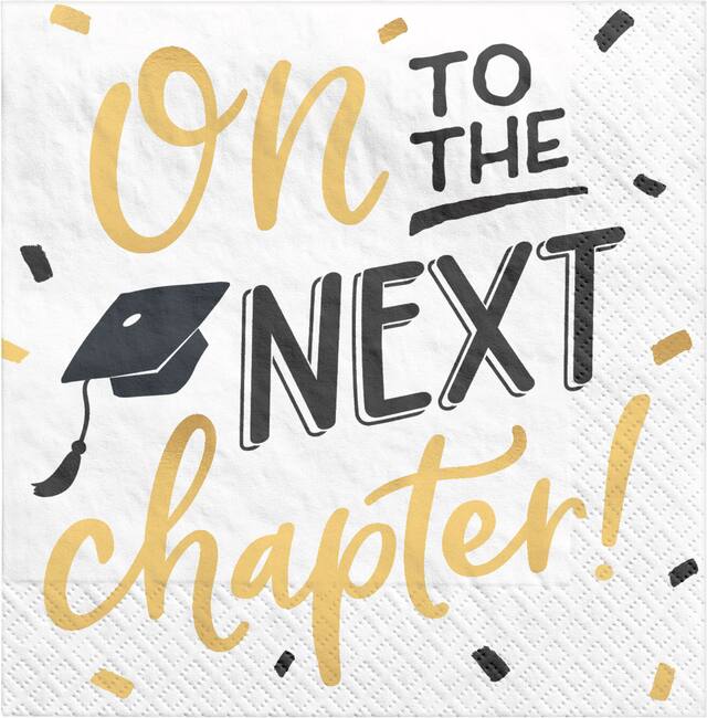 Serviettes à boissons Remise de diplôme à estampage à chaud, paq. 16 Front_Flat