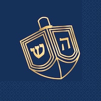 Metallic Hanukkah Celebration Beverage Napkins, 16-pk Front_Flat