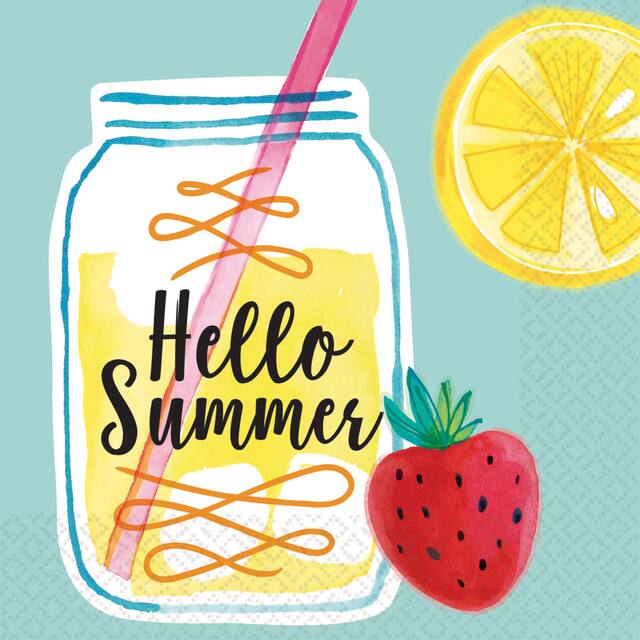 Hello Summer Lemonade Beverage Napkins, 16-pk Front_Flat