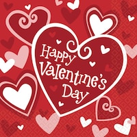 Be Mine Valentine's Day Beverage Napkins, 16-pk Front_Flat