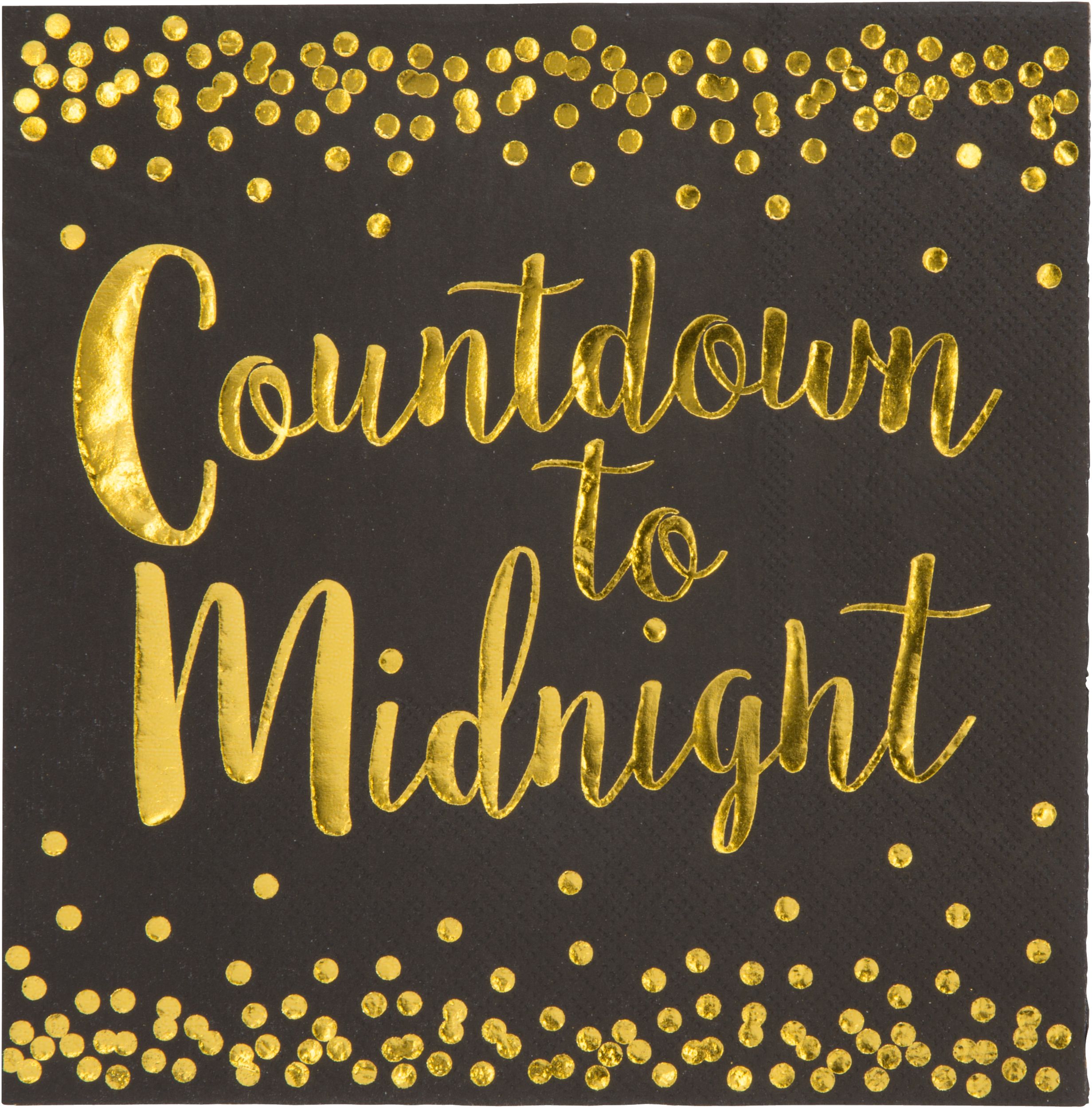 Countdown to Midnight Lunch Napkins, 16-pk Overhead_Flat