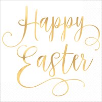 Metallic Gold Easter Lunch Napkins, 16-pk Front_Flat