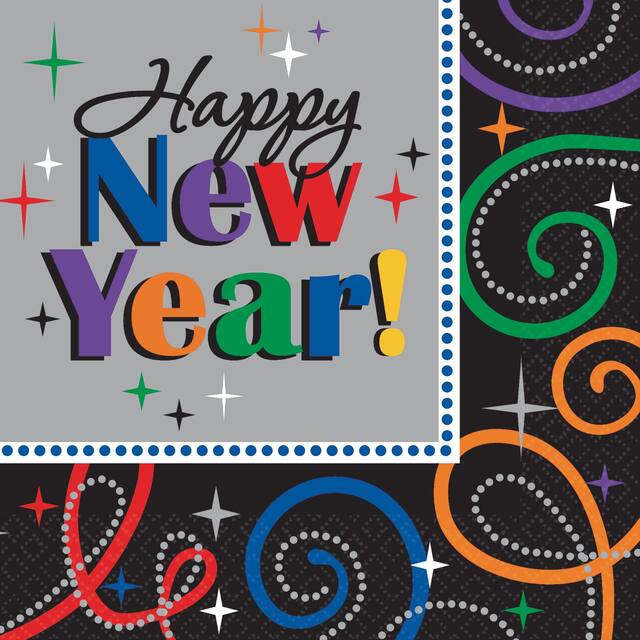 Cheers New Year's Lunch Napkins, 16-pk Front_Flat