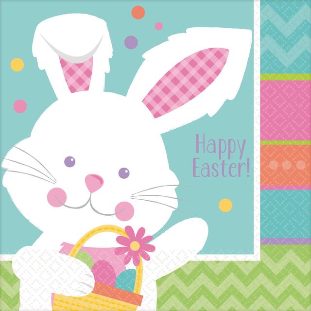 Hippity Hop Easter Bunny Lunch Napkins, 16-pk Front_Flat