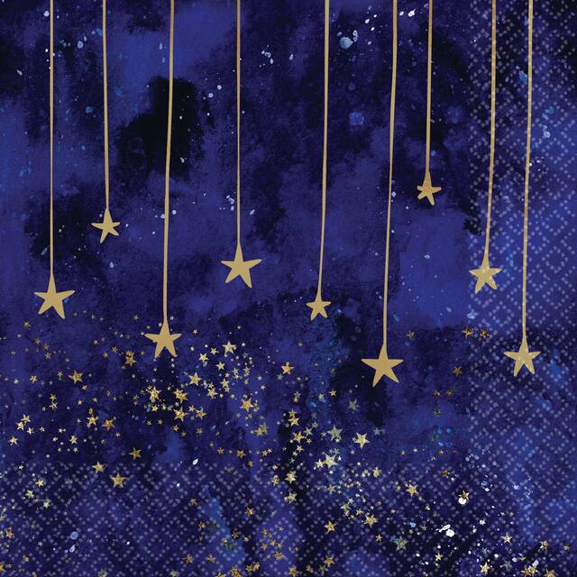 Midnight New Year's Eve Lunch Napkins, 16-pk Front_Flat