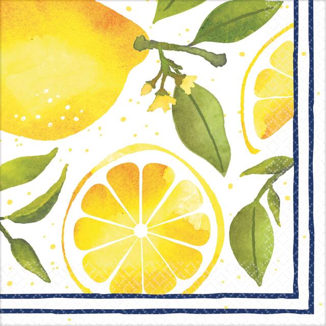 Serviettes de table citron, paq. 16 Overhead_Flat