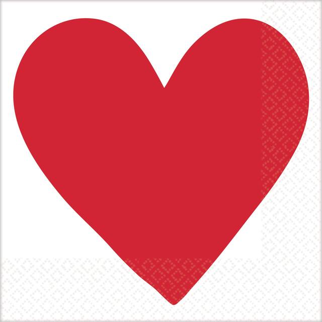 Serviettes de table Saint-Valentin, coeur, paq. 16 Front_Flat