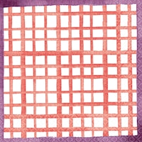 Serviettes de table corail vif, motif quadrillé, paq. 16 Overhead_Flat