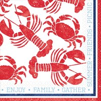 Serviettes de table, fruits de mer et été, paq. 16 Overhead_Flat