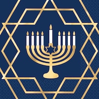 Metallic Hanukkah Celebration Lunch Napkins, 16-pk Front_Flat