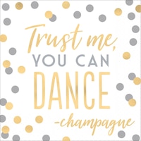 Serviettes de table « You Can Dance », or et argent métallique, paq. 16 Overhead_Flat