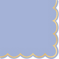 Serviettes de table pastel à bordure dorée métallisée, paq. 16 Overhead_Flat