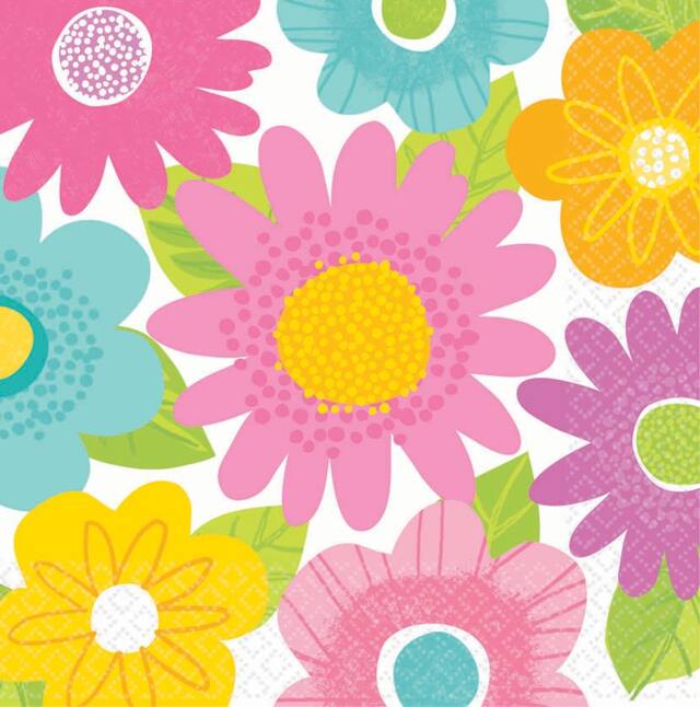 Serviettes de table Spring Fling motif printanier, paq. 16 Front_Flat