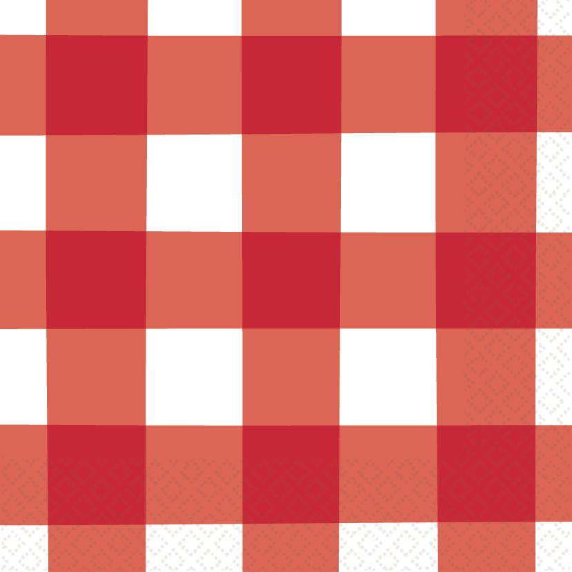 American Summer Red Gingham Lunch Napkins, 16-pk Front_Flat