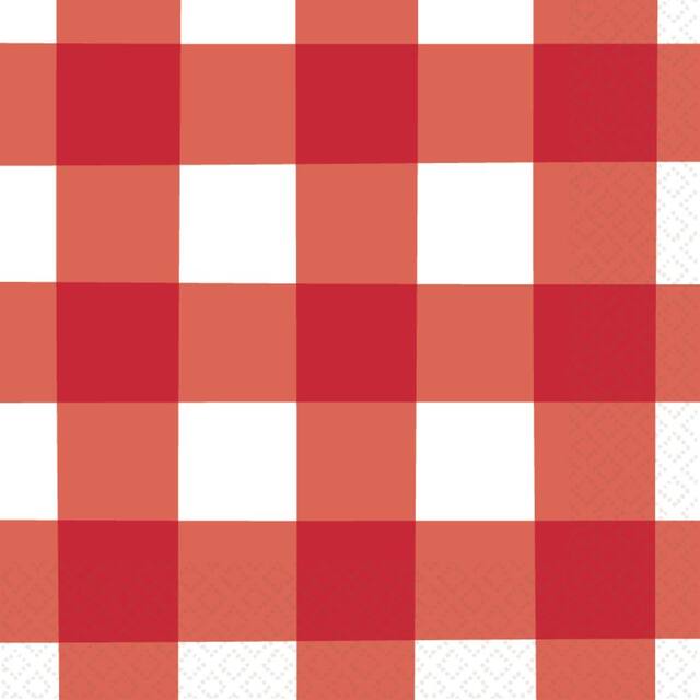 American Summer Red Gingham Lunch Napkins, 16-pk Front_Flat