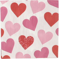 Key to Your Heart Valentine's Day Lunch Napkins, 16-pk Overhead_Flat