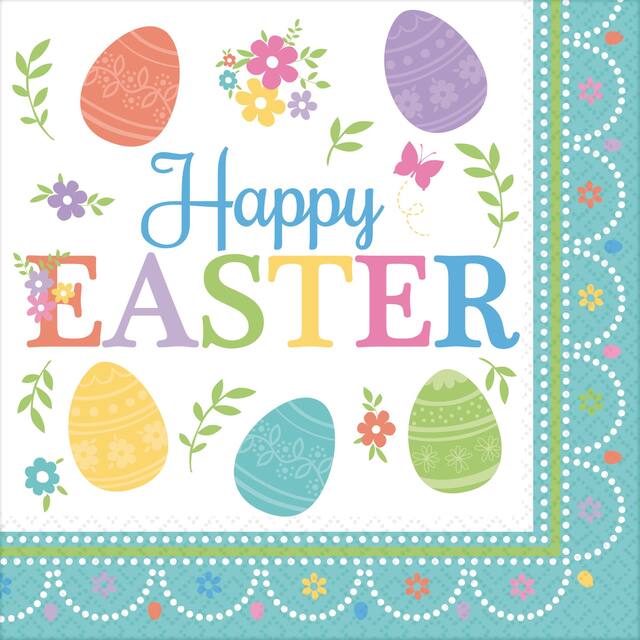 Egg-citing Easter Dinner Napkins, 16-pk Front_Flat